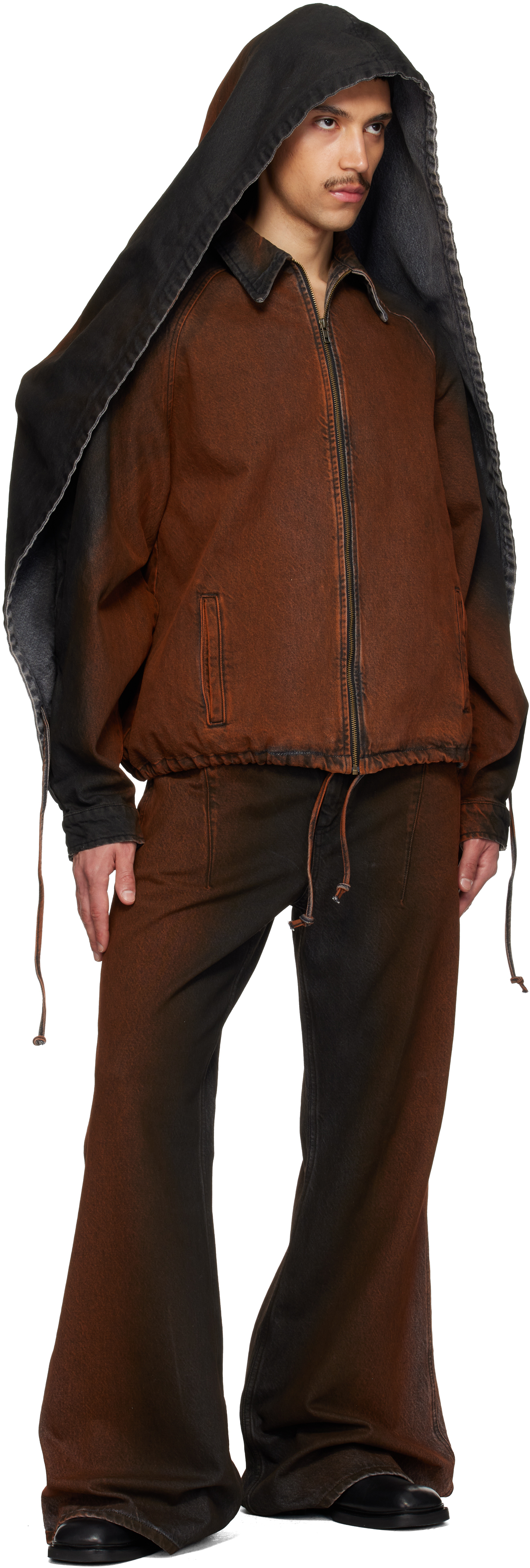 Black & Orange Refined Wide Jeans