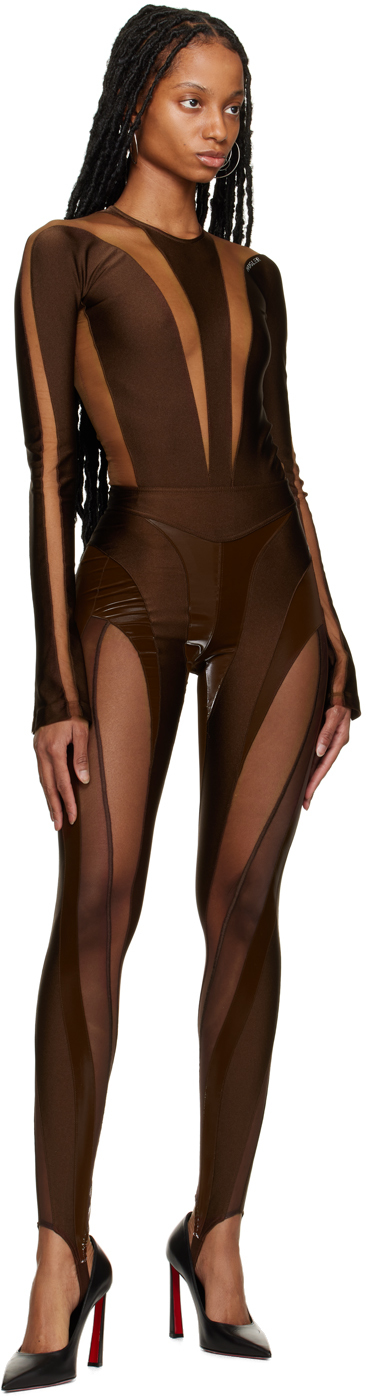 Brown illusion shaping bodysuit
