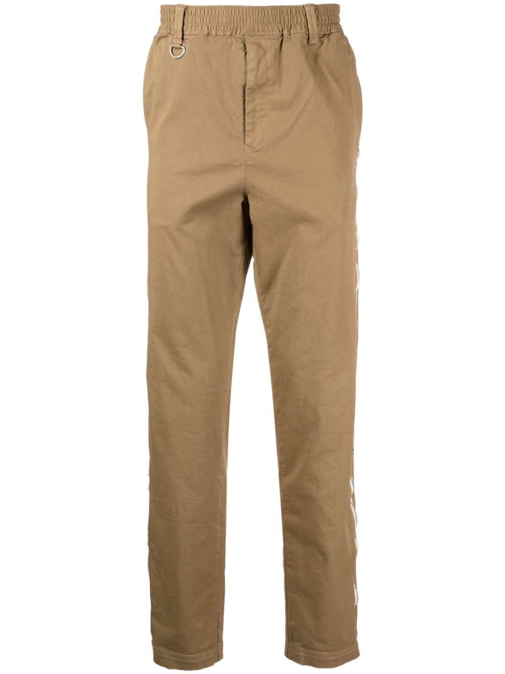 Zip-detail straight-leg trousers - Brown