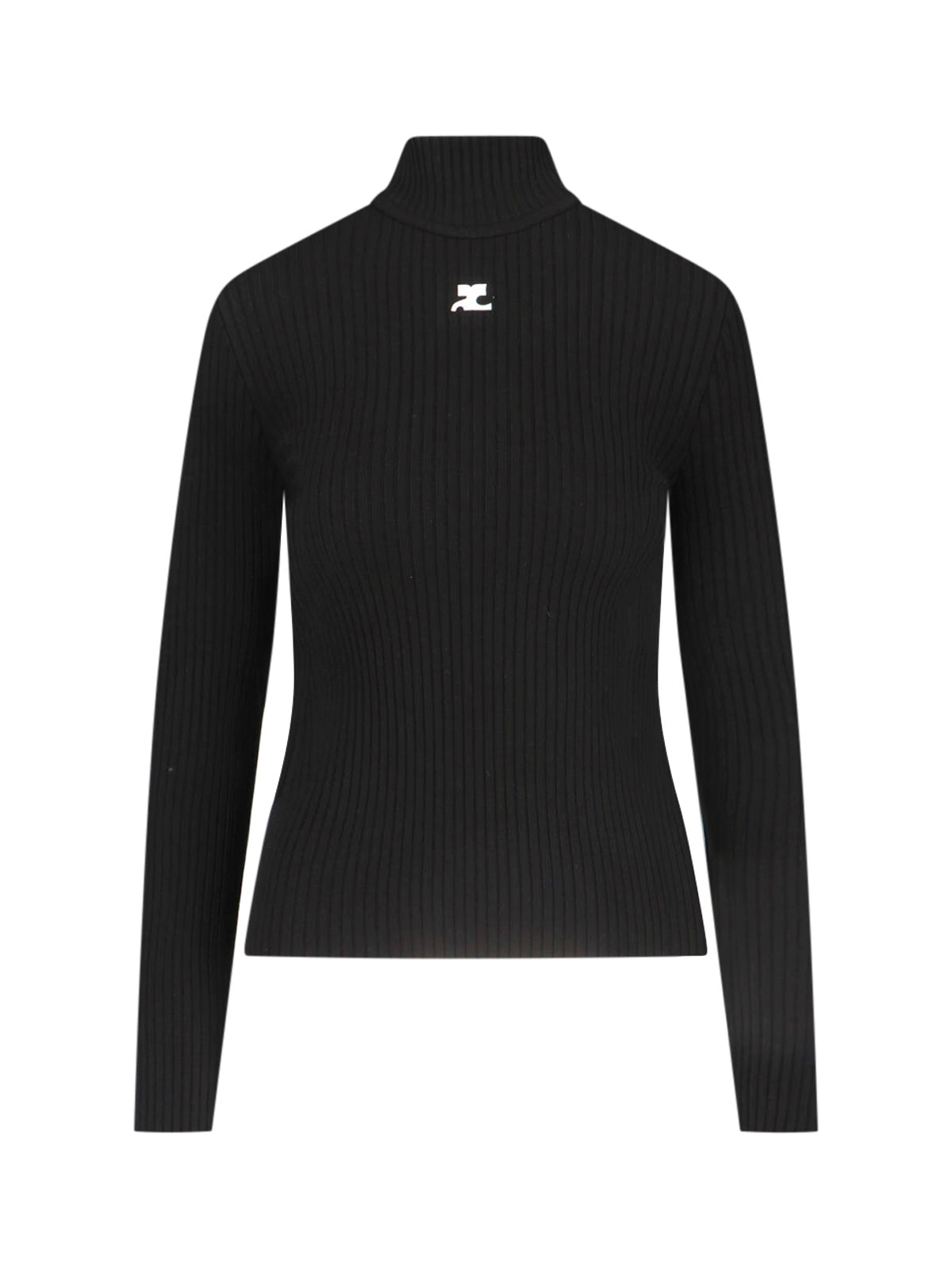Courrèges Logo Knit Turtle-Neck Sweater
