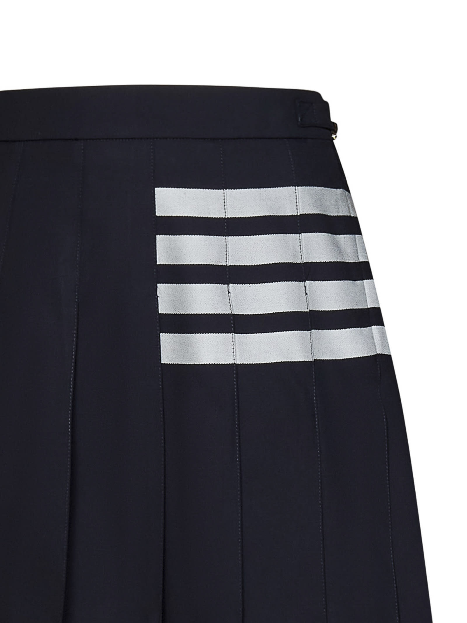 4-Bar pleated miniskirt