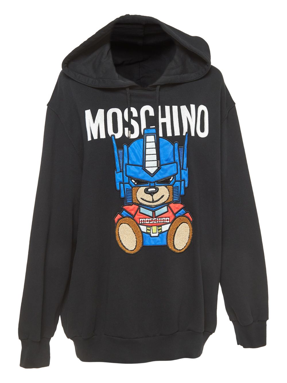 Teddy Bear-embroidered hoodie - Black