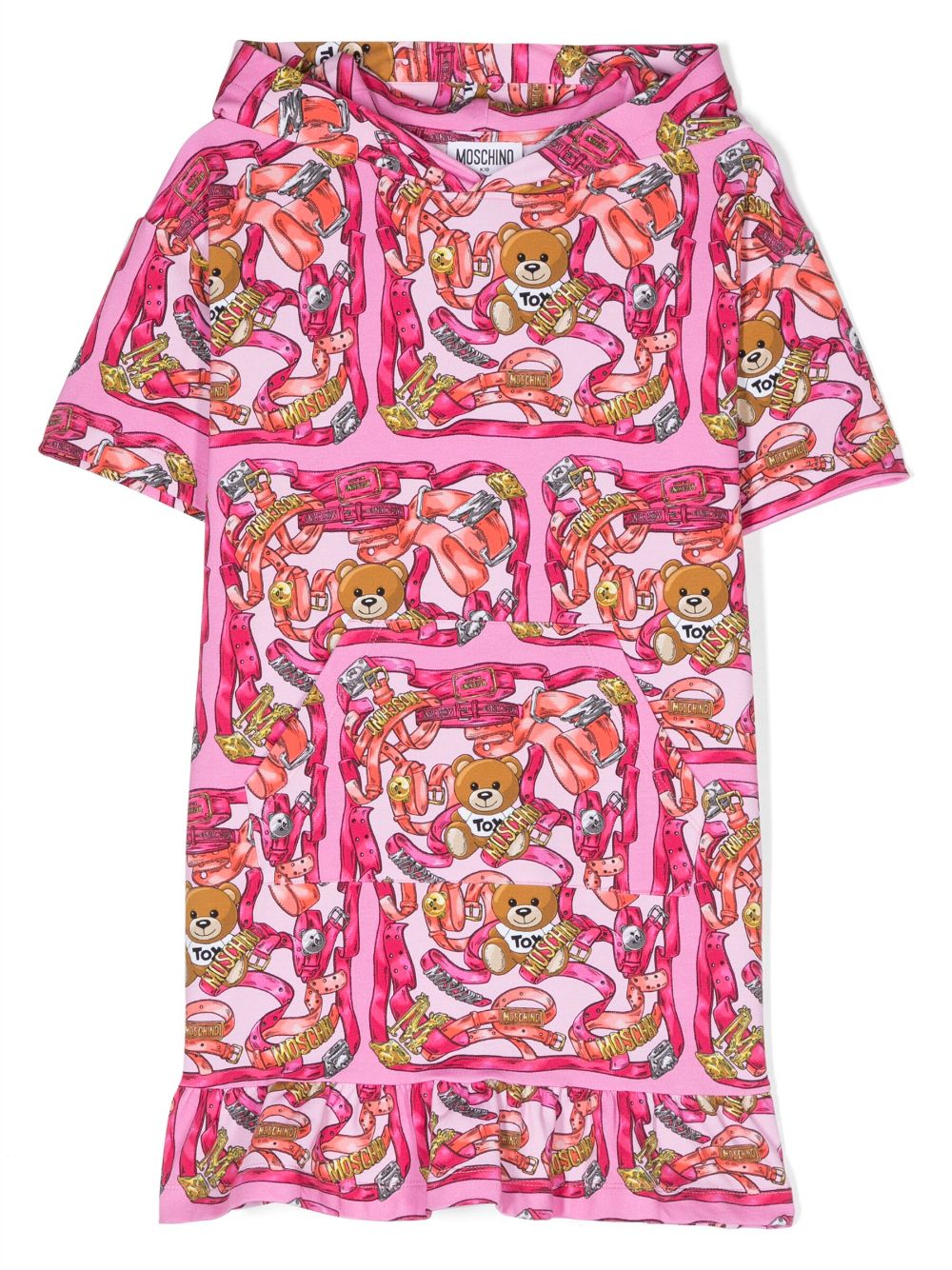 Graphic-print short-sleeve dress - Pink
