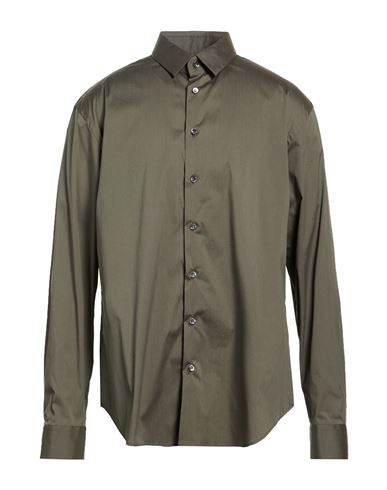 Man Shirt Military green Size 15 ½ Cotton, Polyamide, Elastane