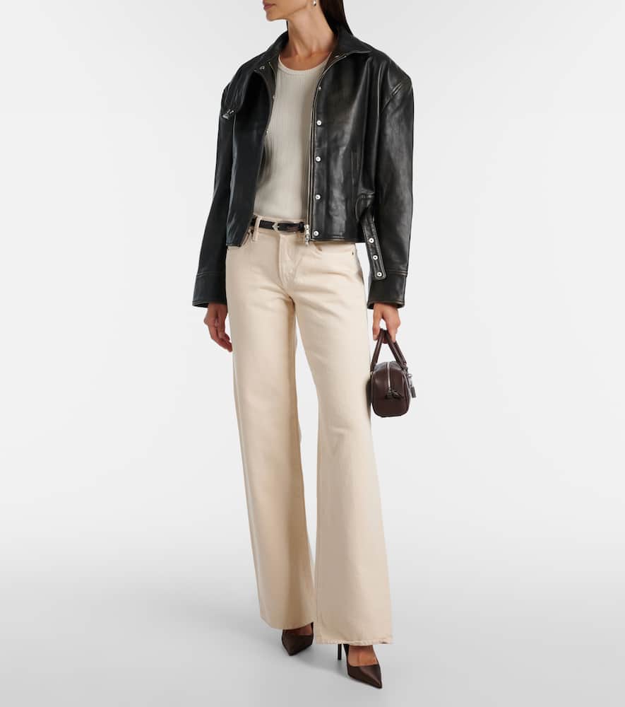 Burnished Eddie leather bomber jacket