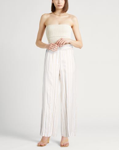 Woman Pants Off white Size 6 Linen