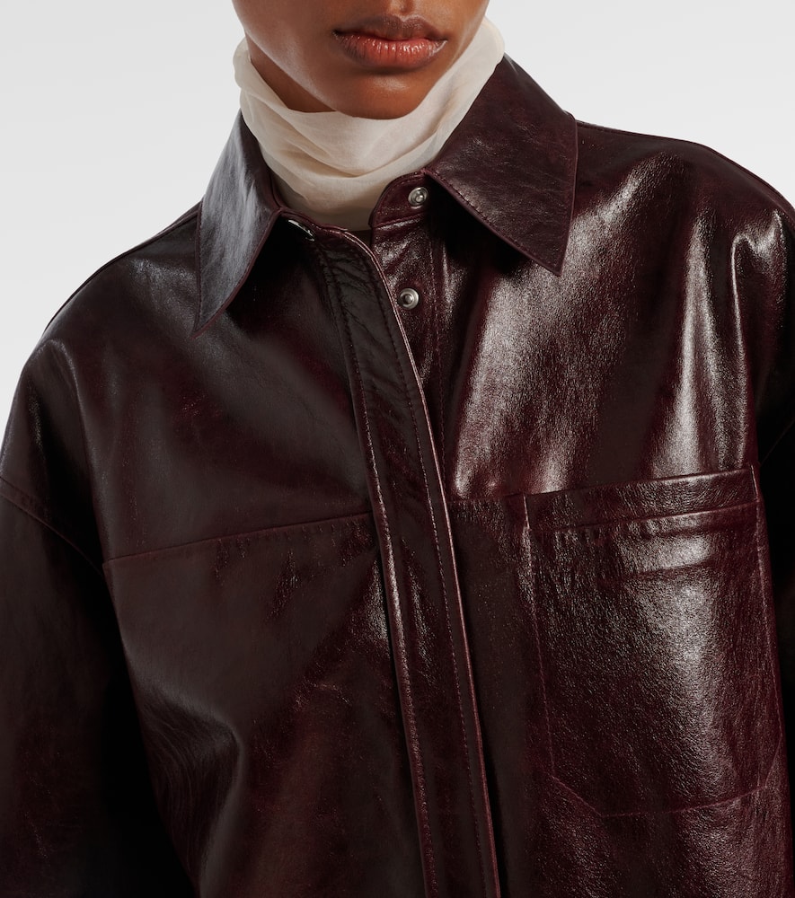 Borel leather overshirt