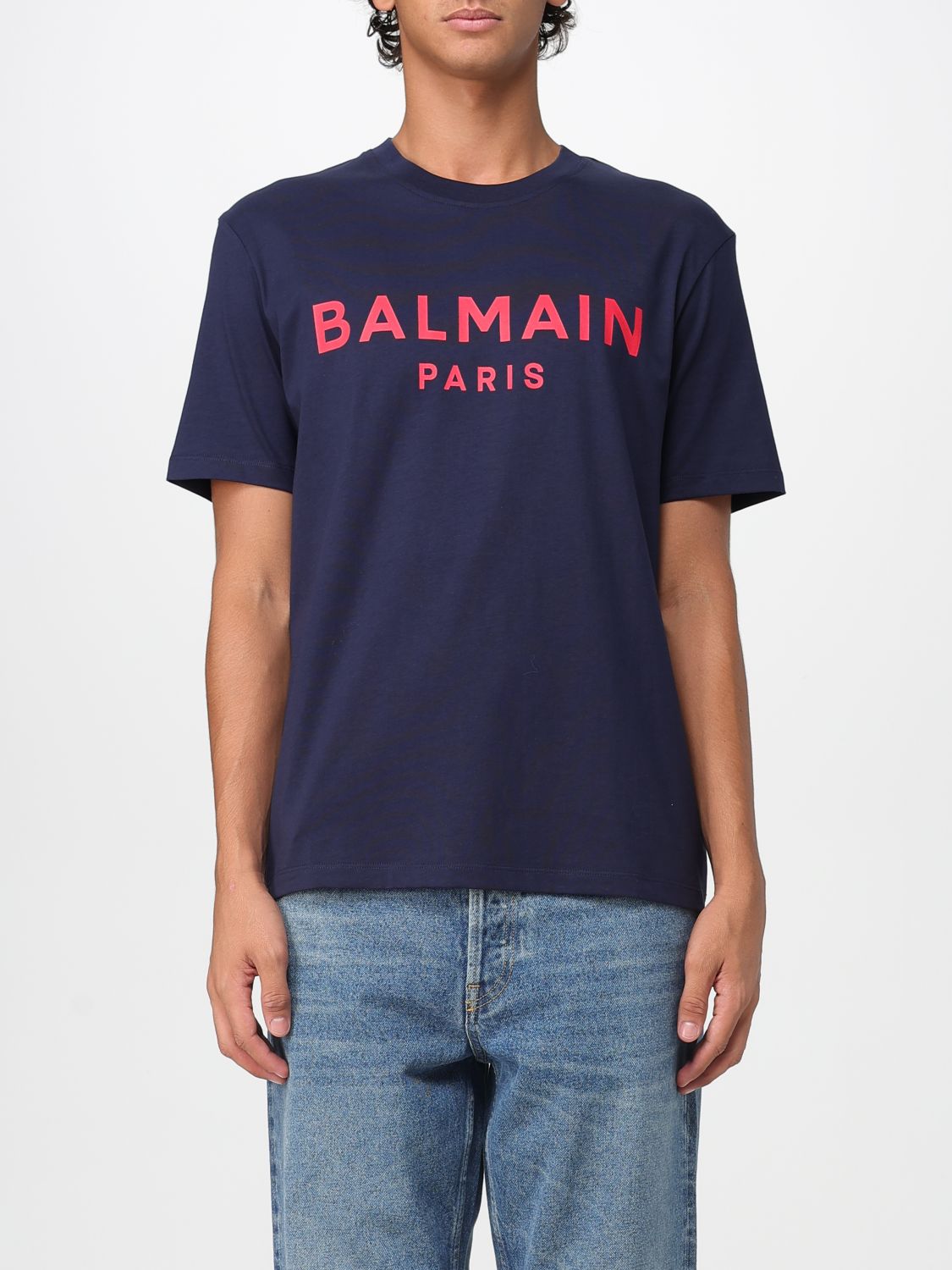 Balmain logo-print T-shirt - Blue