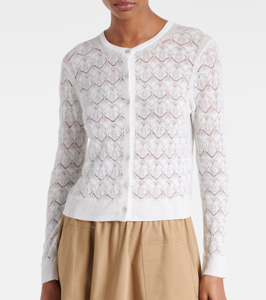 Pointelle cotton cardigan