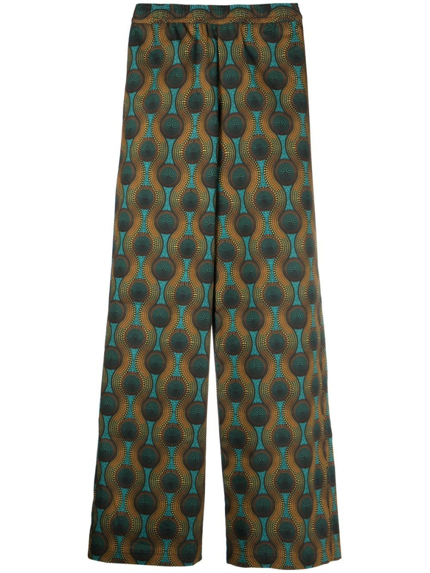 - Elastic Waist Printed Cotton Trousers