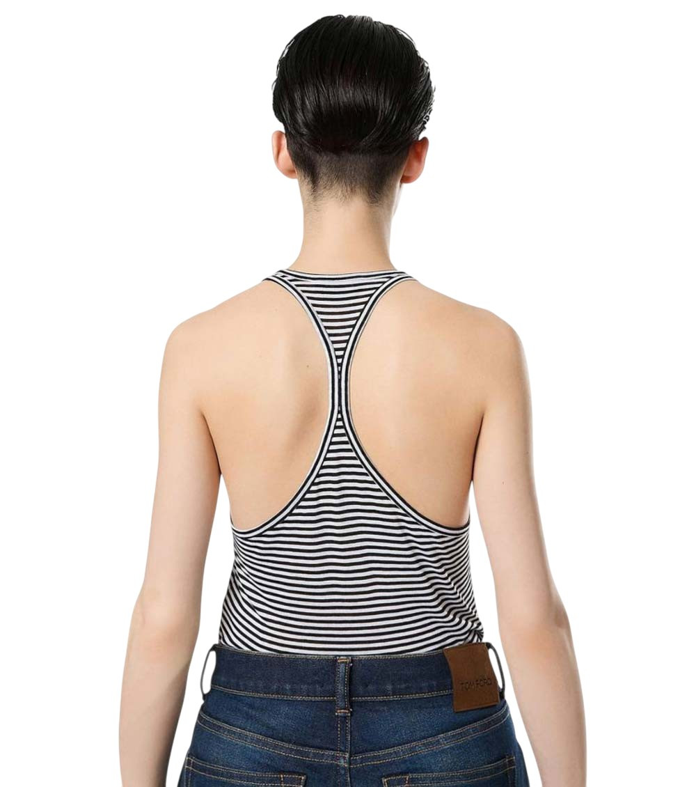 Black Stripes Scoop Neck Tank Top