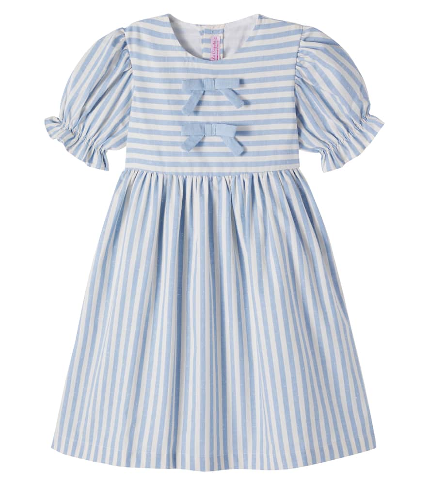 Luciana bow-detail striped dress