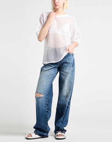 Woman Sweater White Size L Cotton, Elastane, Polyamide