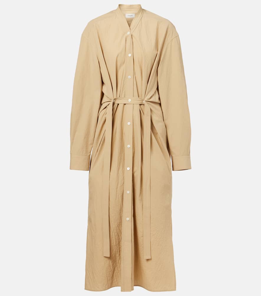 Belted cotton shirt dress