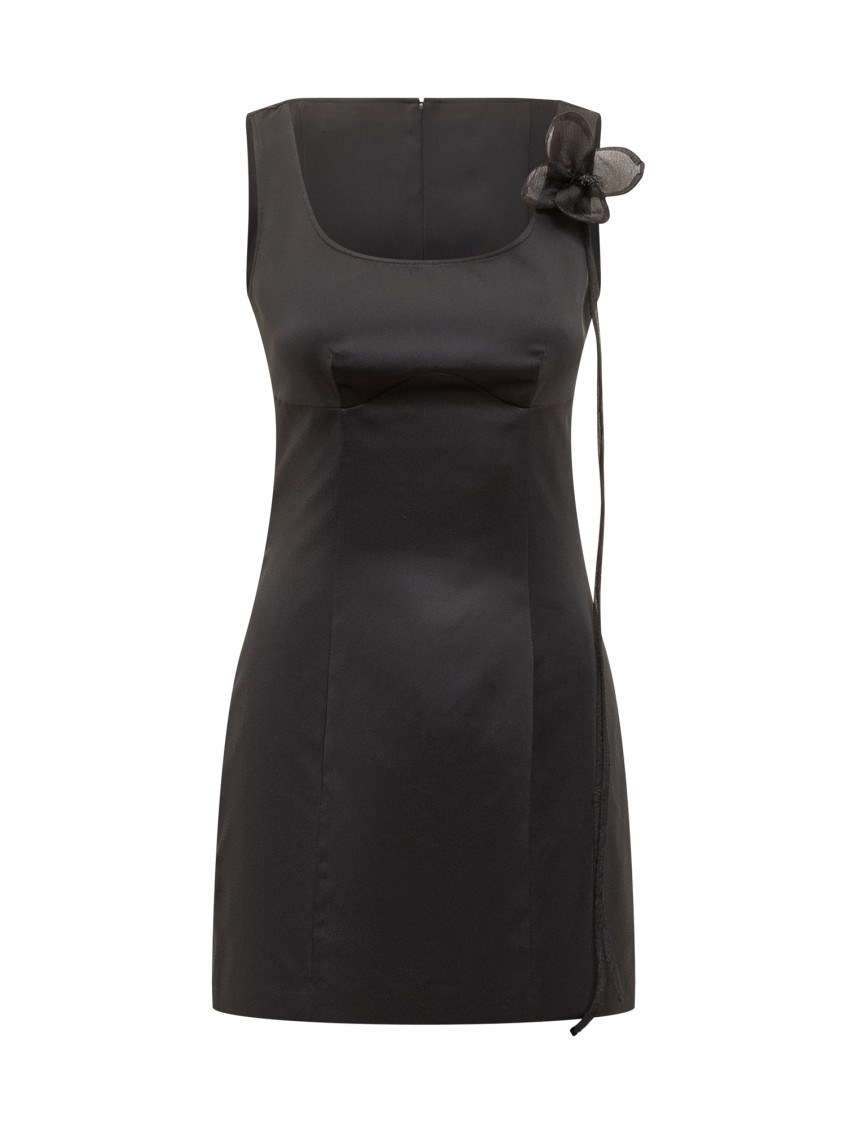 Black Scoop Neck Mini Dress