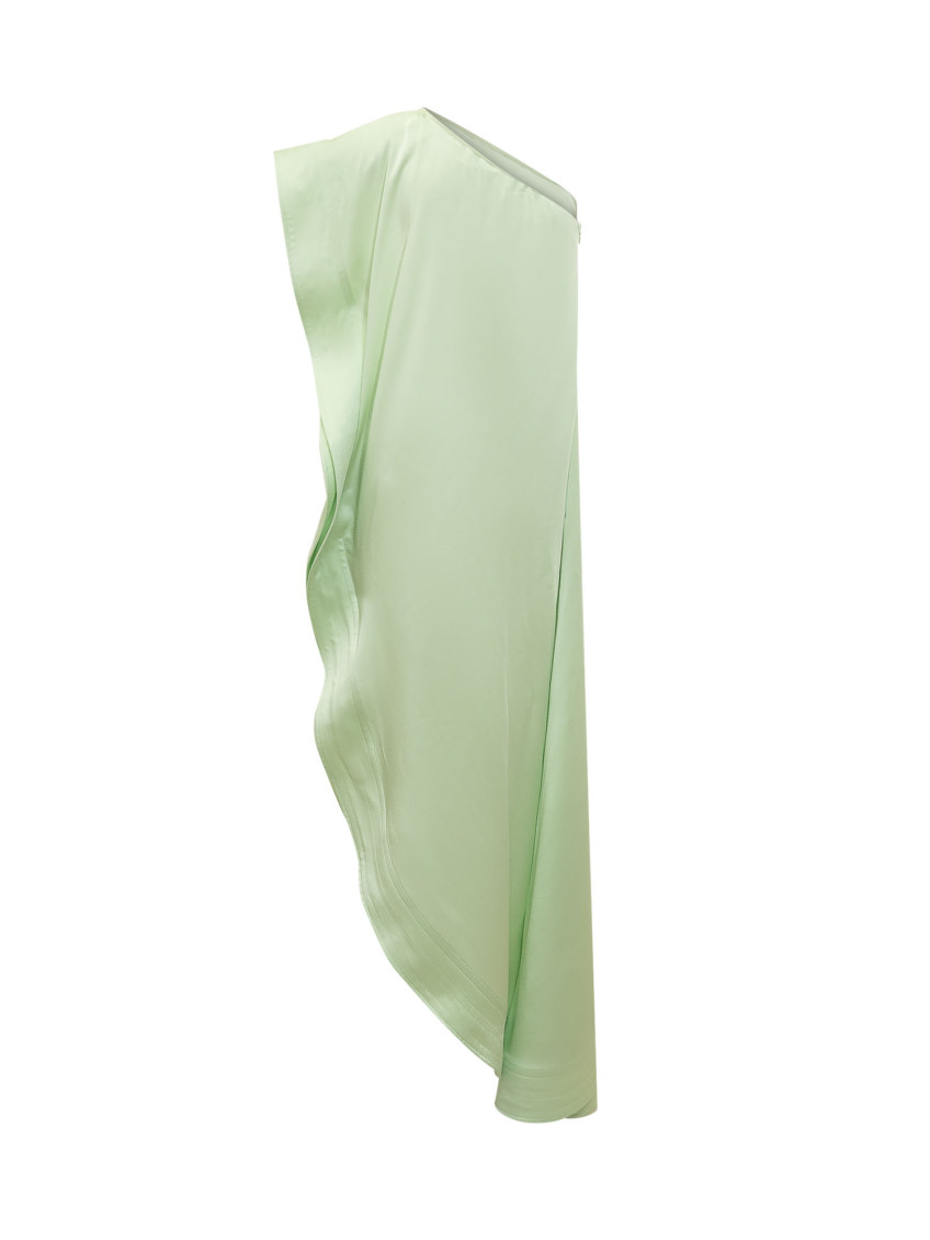 Stella Mccartney - one shoulder satin draped evening gown