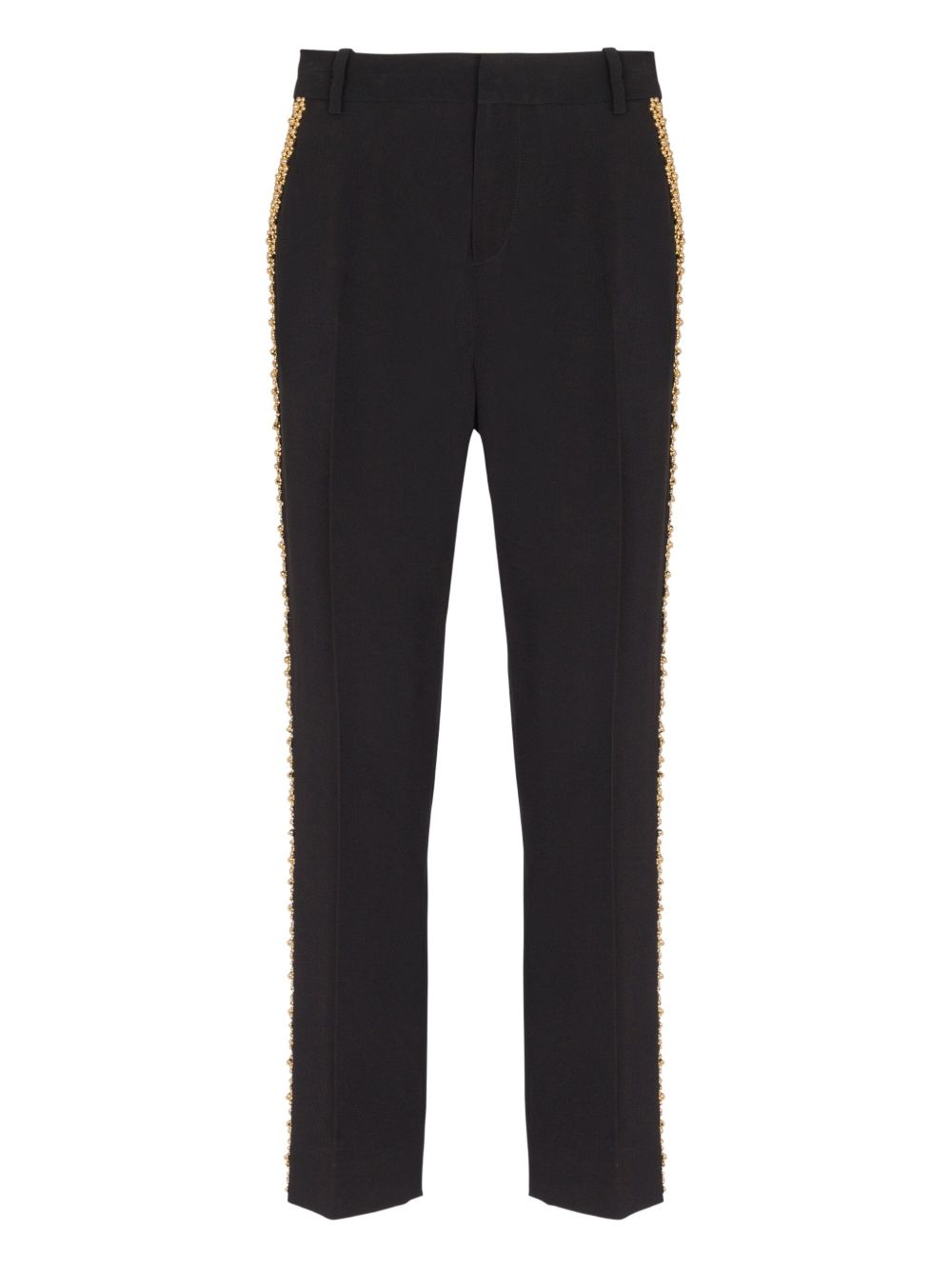 Balmain embroidered straight-leg trousers - Black