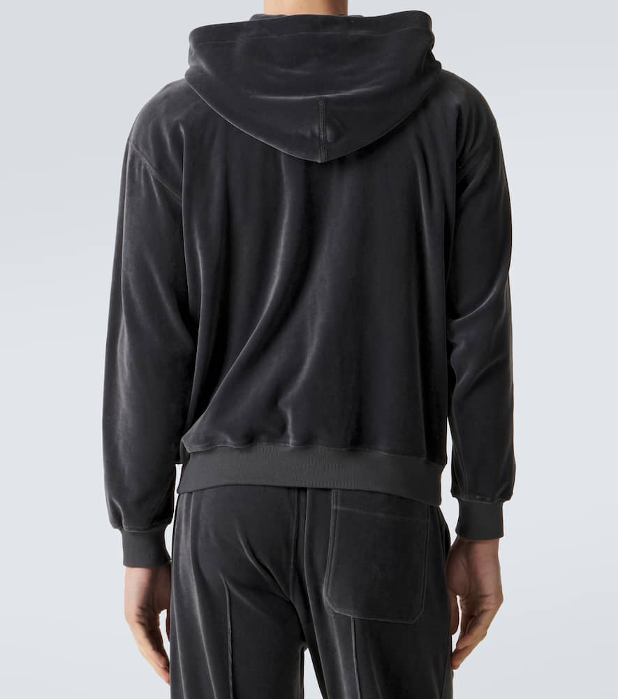 Velvet zip-up hoodie