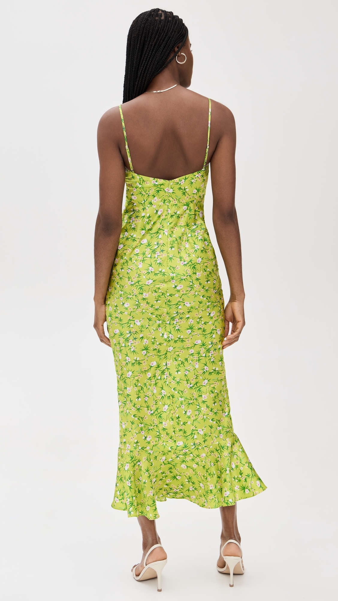 Mimi-B Dress Lime Springflowers