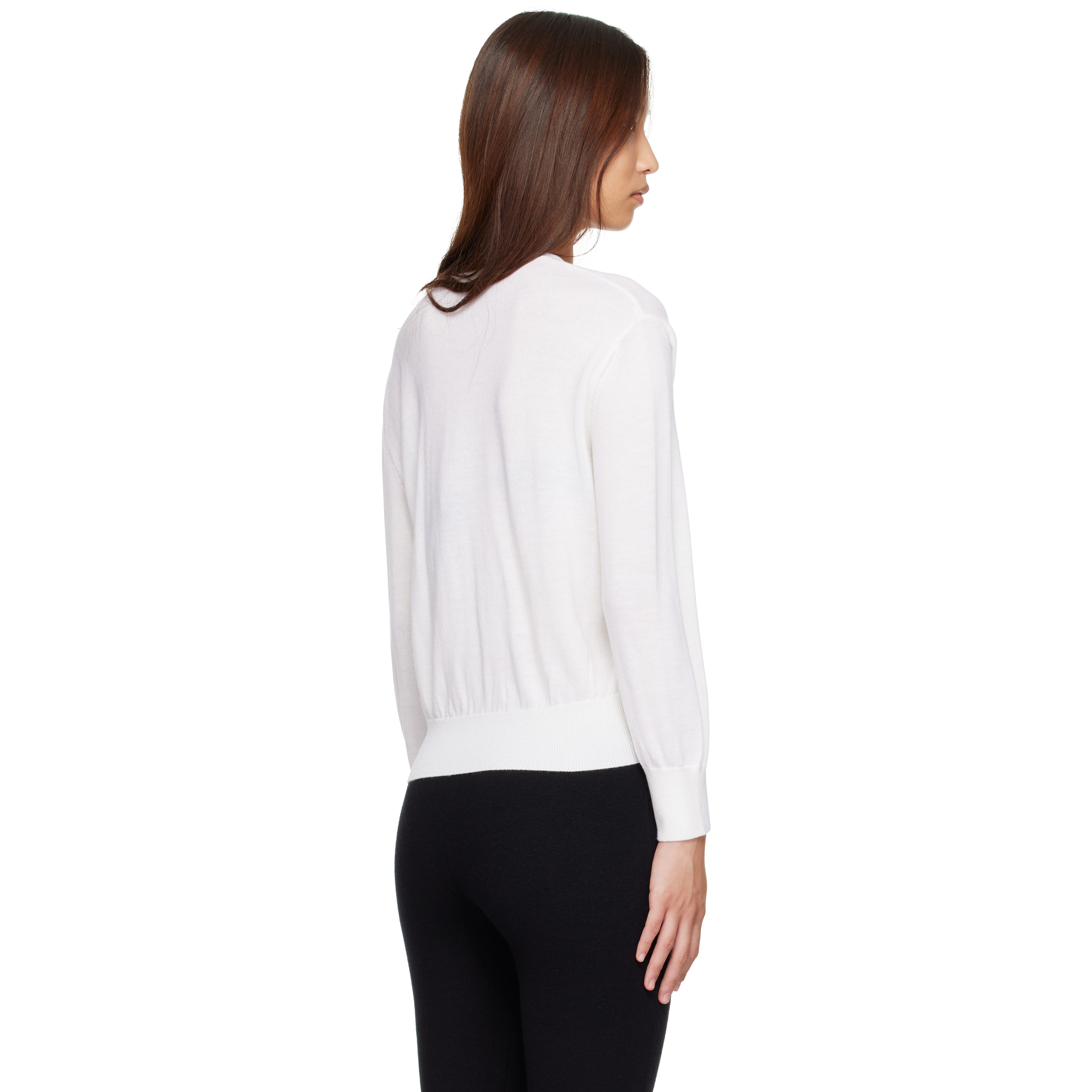 White Sane V-neck Sweater