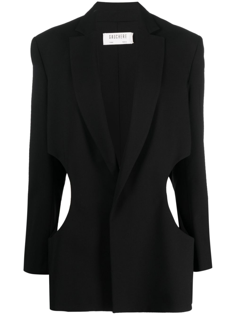 Cut-out single-breasted blazer - Black