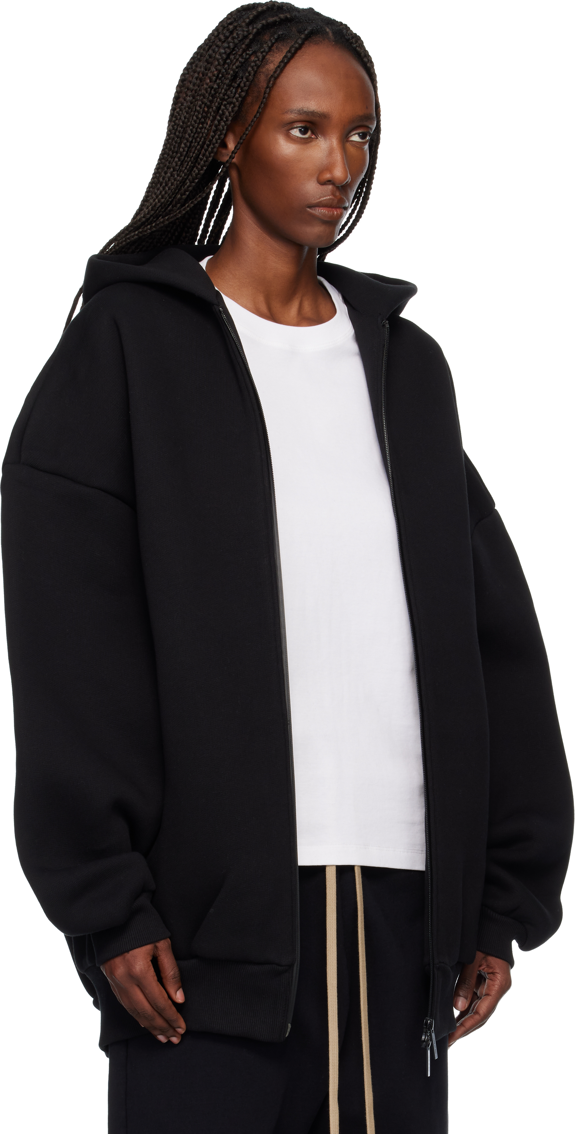 Black Athletics Zip Up Hoodie
