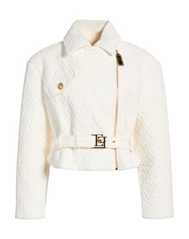 Woman Jacket Ivory Size 6 Cotton, Elastane