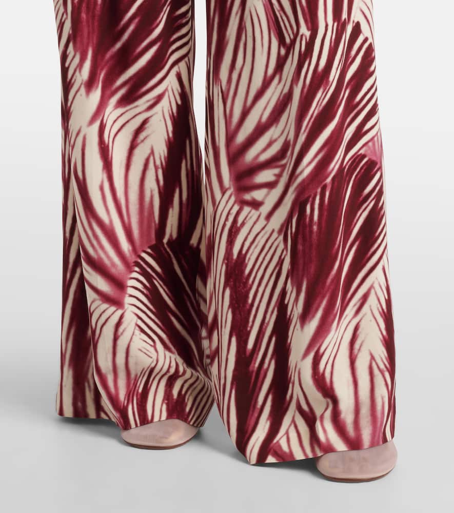 Printed crêpe wide-leg pants