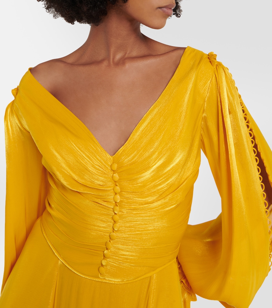 Ruffle-trimmed gown