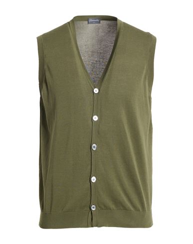 Man Cardigan Military green Size 40 Cotton