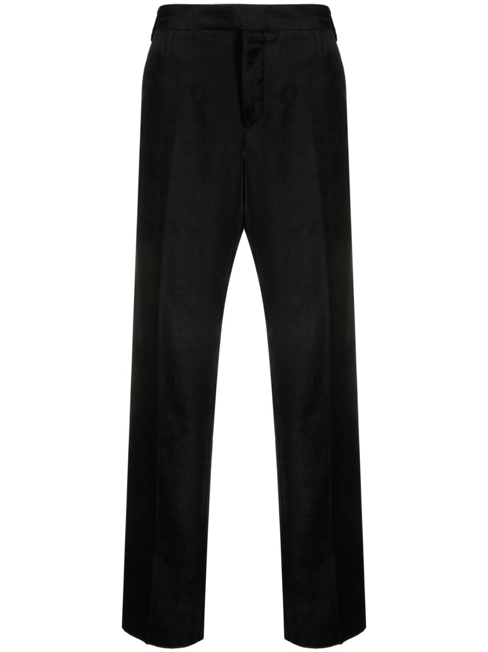 Velvet straight-leg trousers - Black