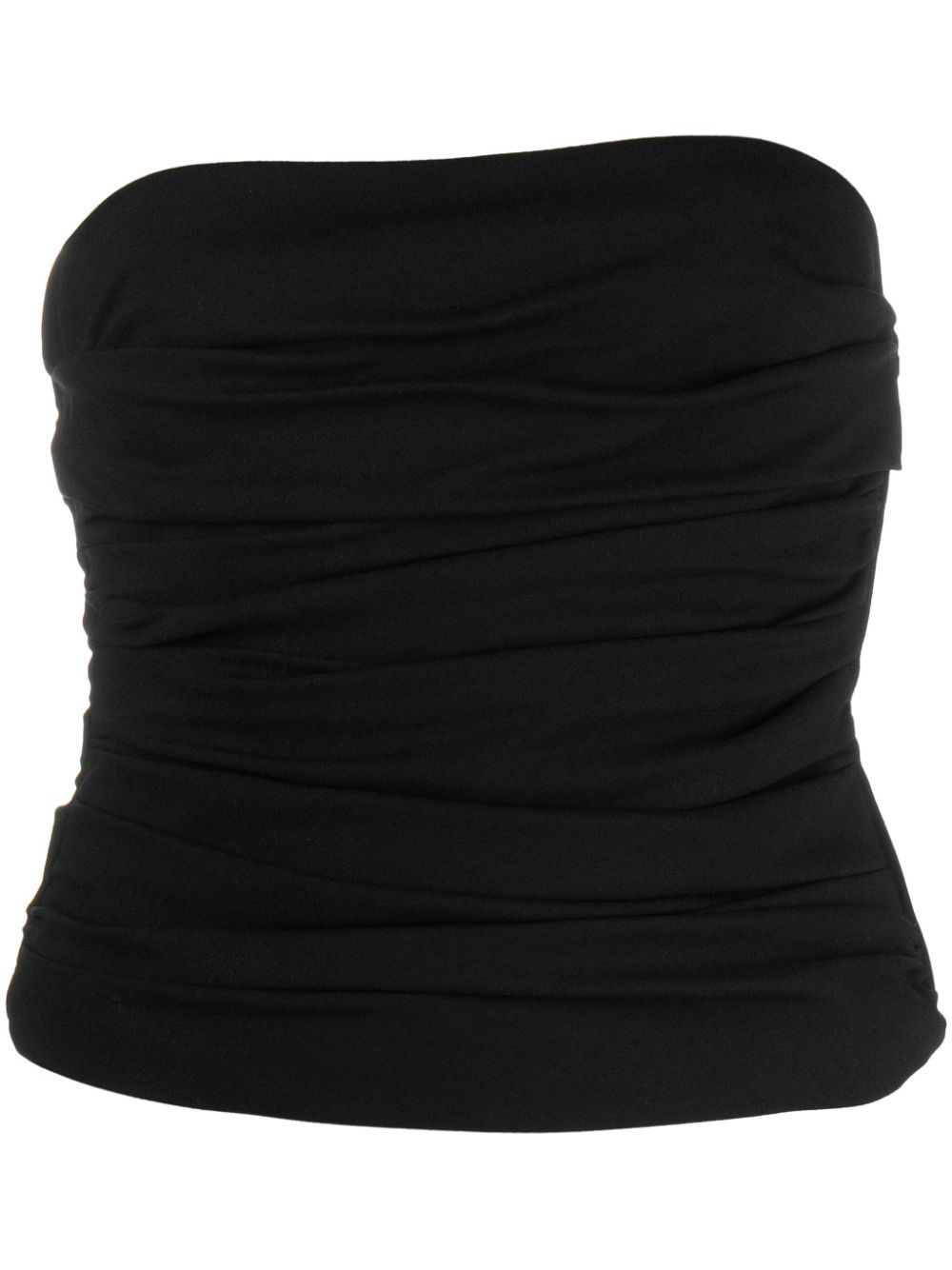 Ruched bandeau top - Black
