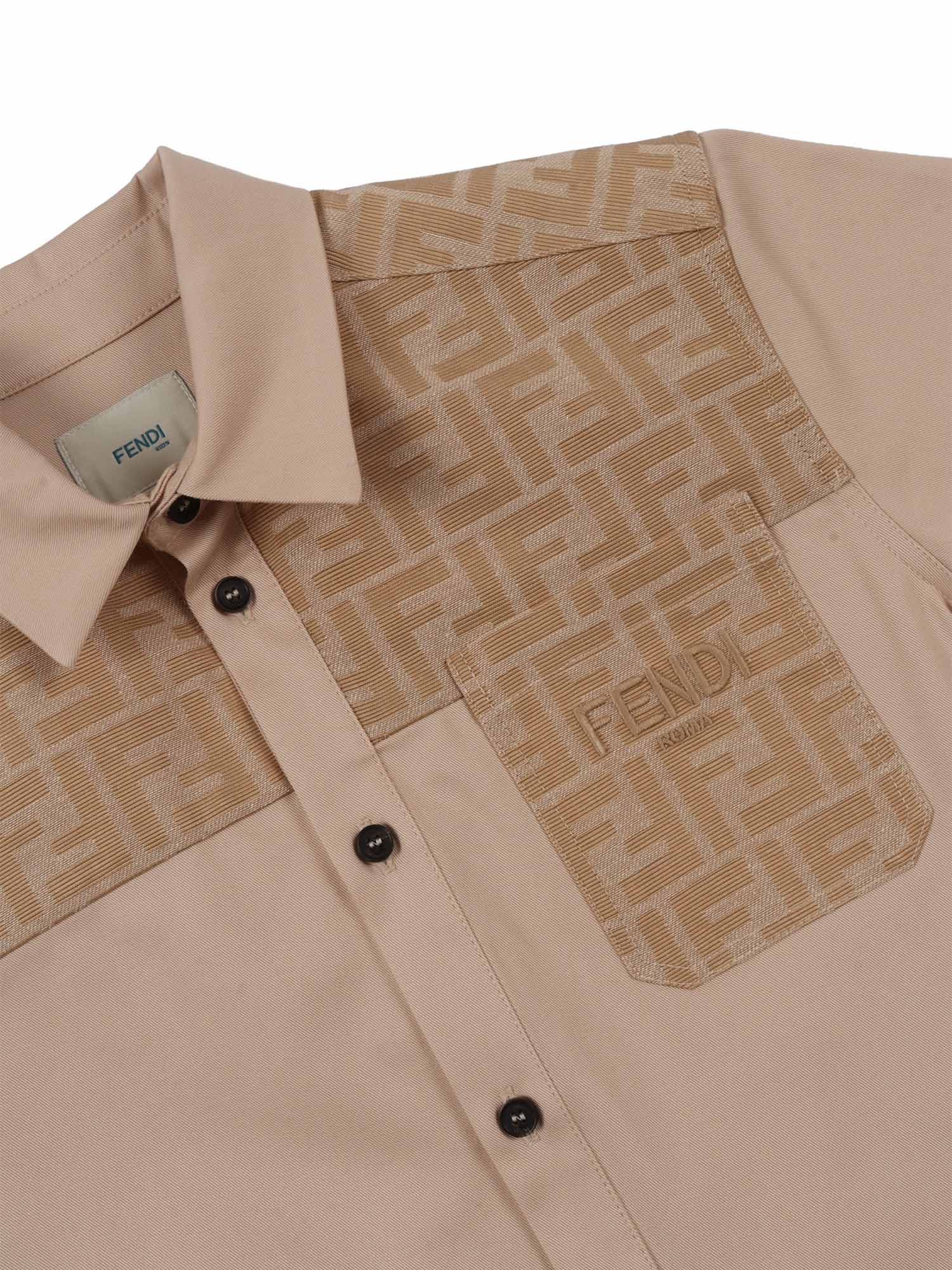 Fendi Jr Camicia Eavy Gabardine