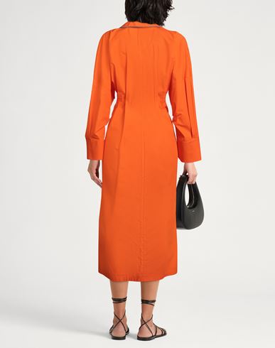 Woman Maxi dress Orange Size 4 Cotton