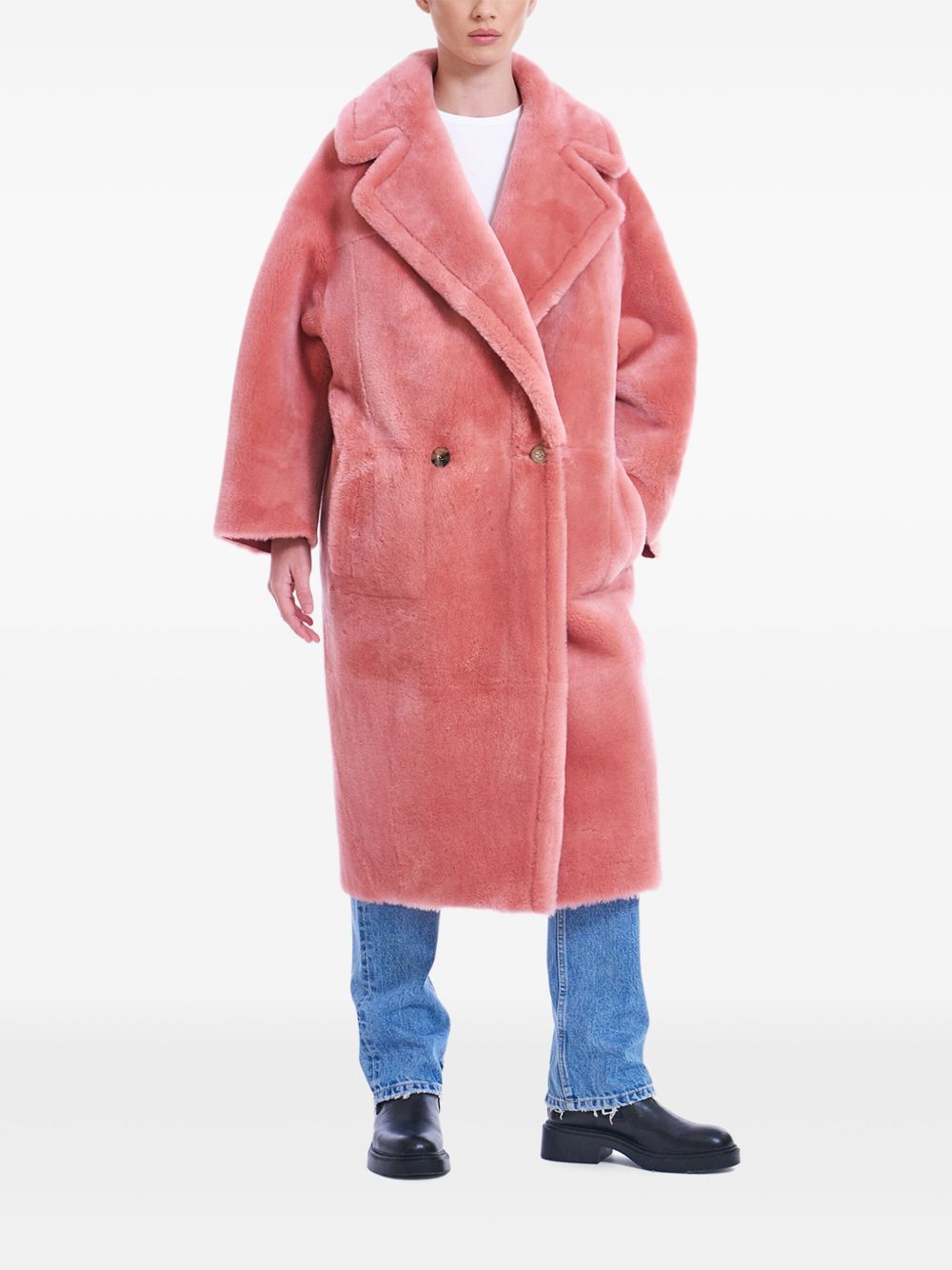 Double-breasted coat - Pink