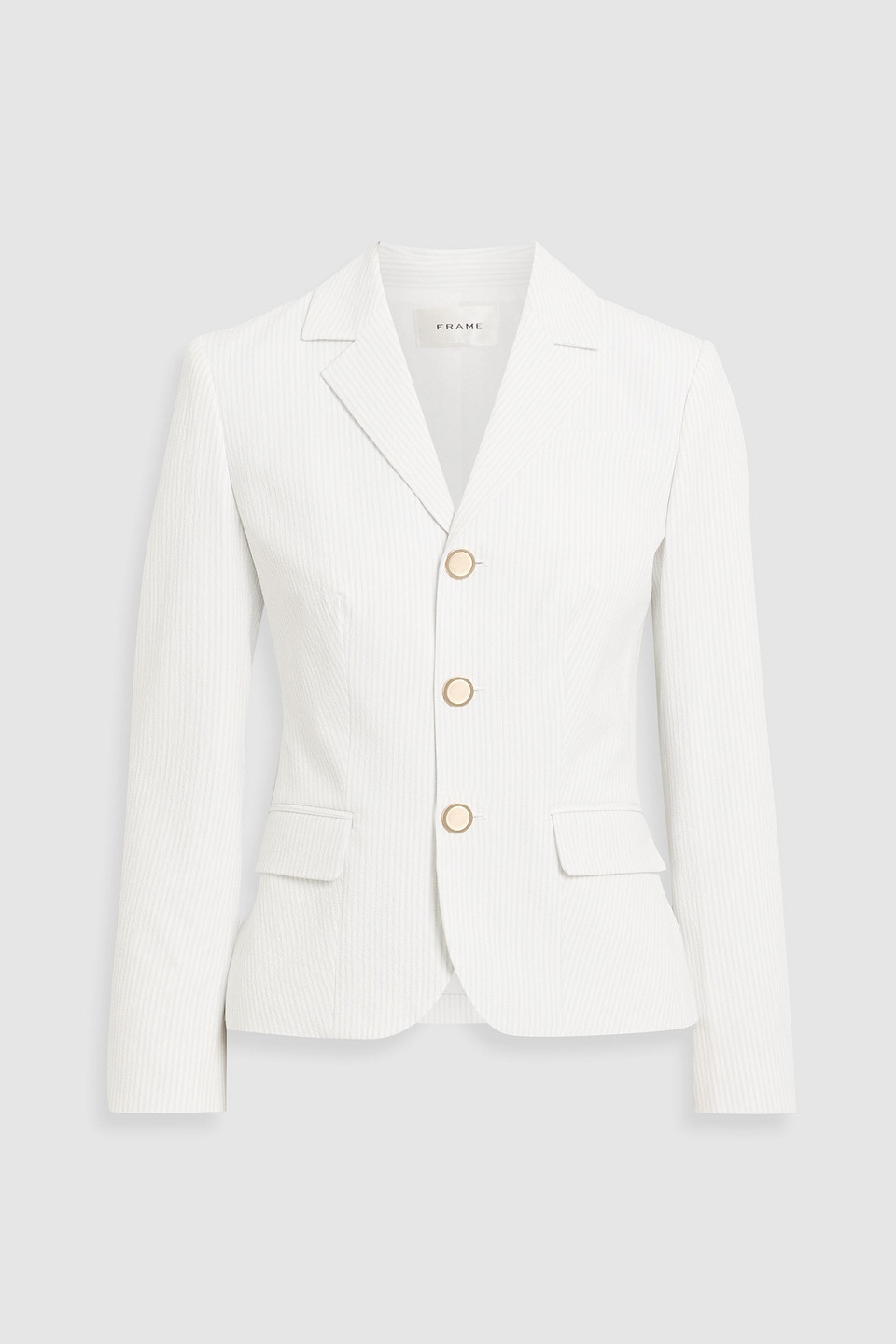 Striped seersucker blazer - White - US 0