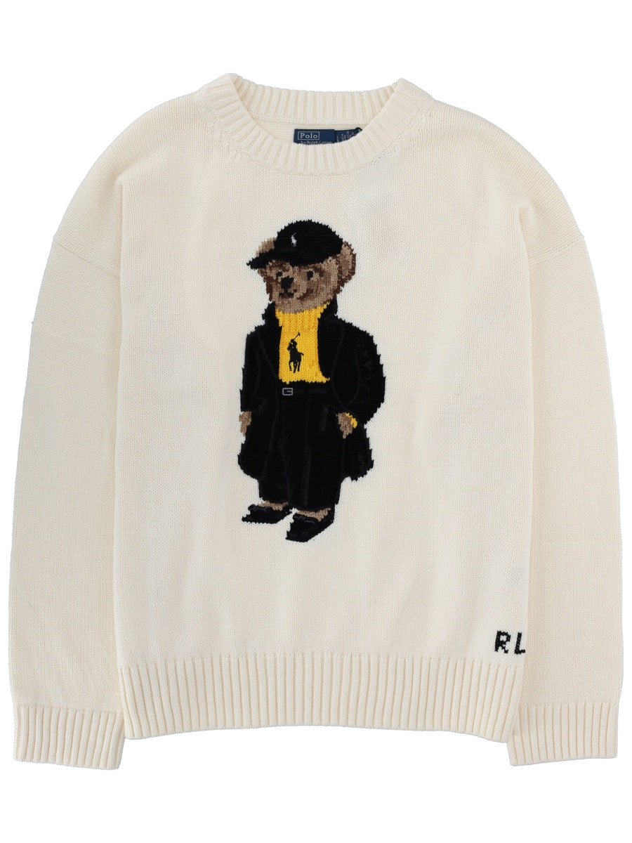 Polo Bear Cotton Crewneck Sweater