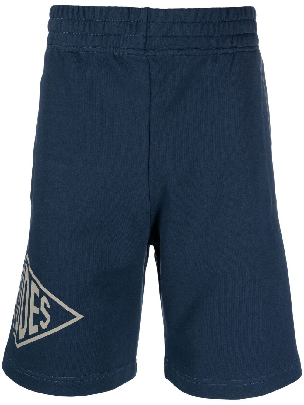 Logo-print detail shorts - Blue