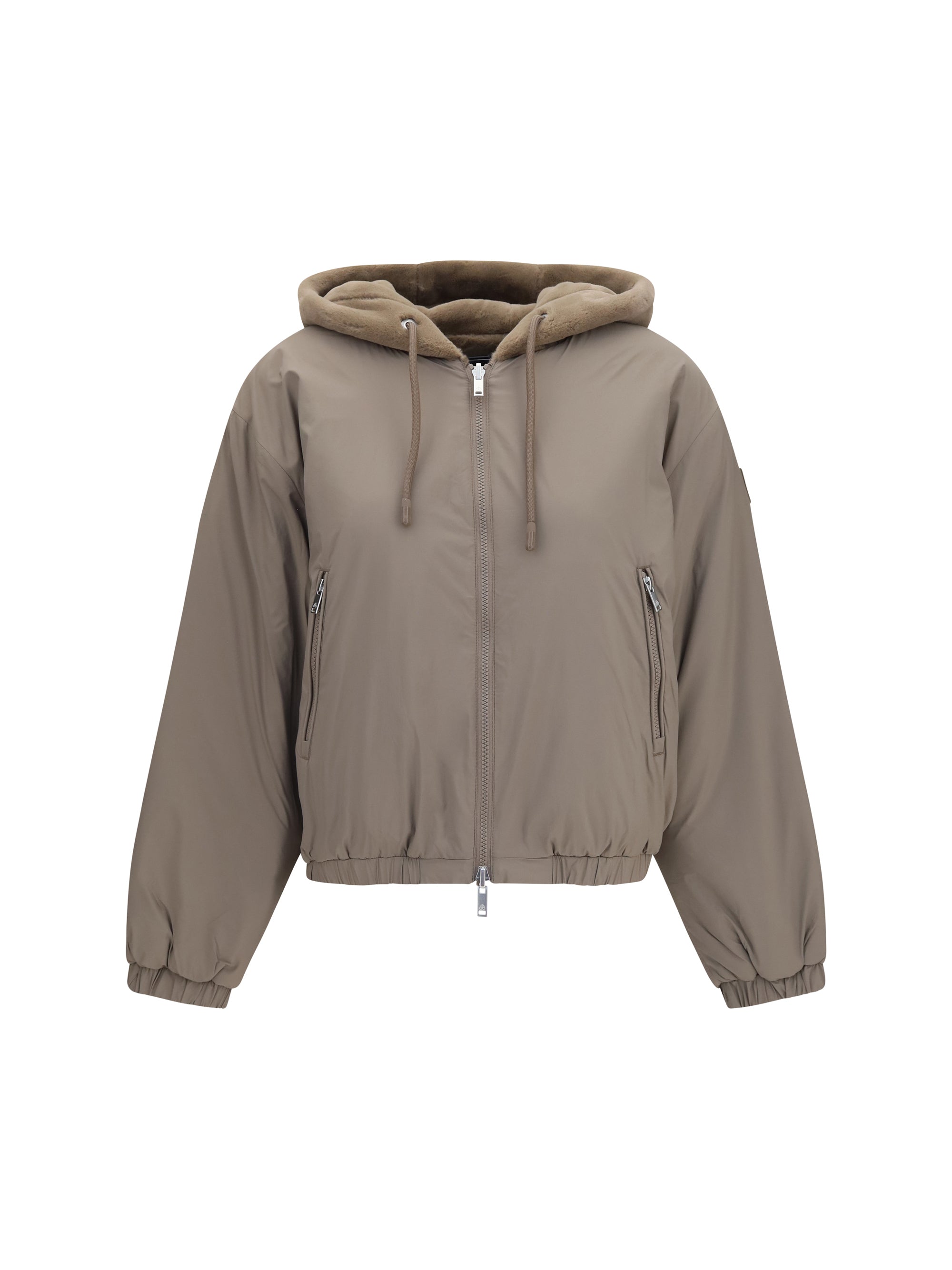 Reversible Faux Fur Sweatshirt — Ashen