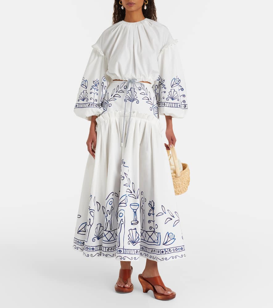 Alémais x LRNCE Leela printed cotton maxi skirt