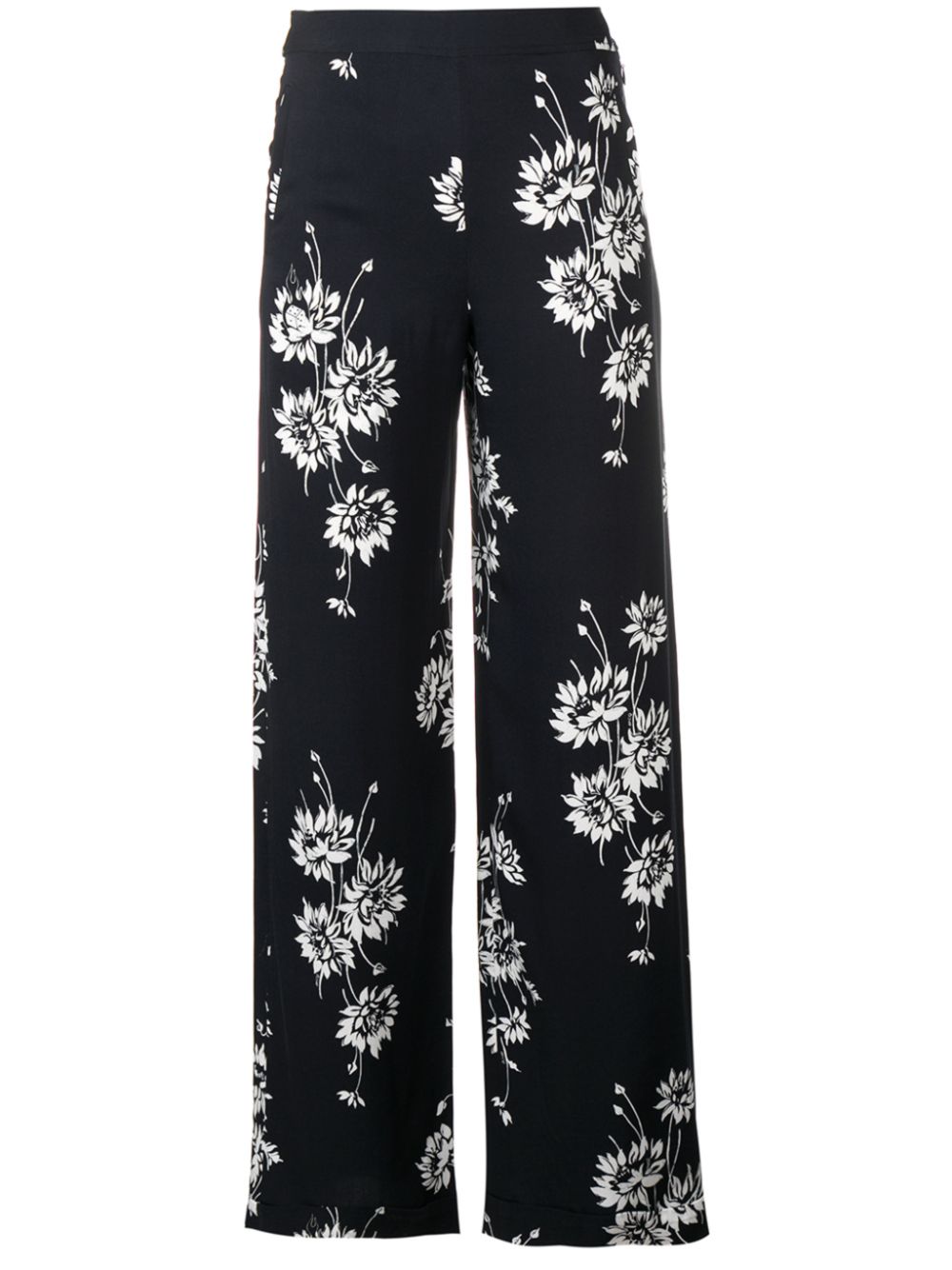 Floral printed trousers - Black