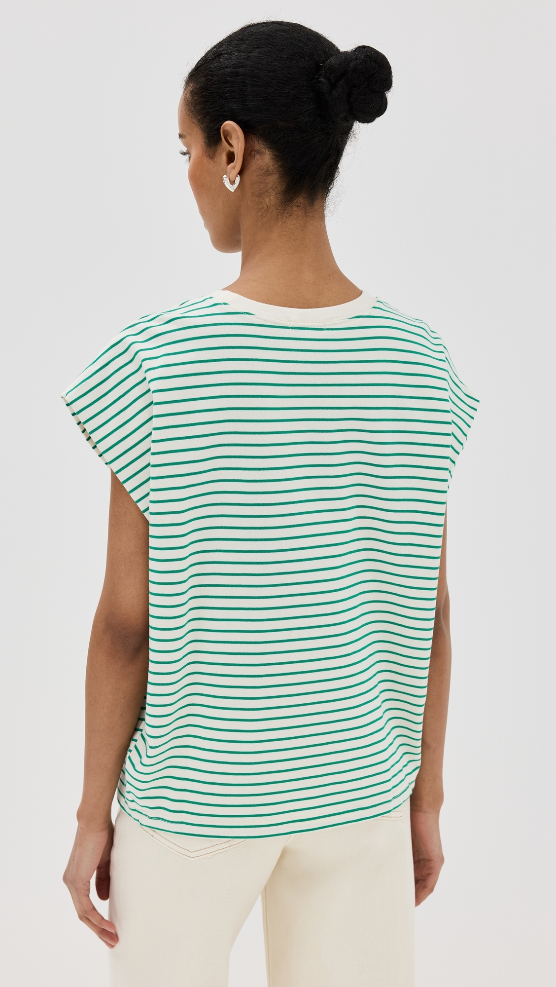 Trina Muscle Tee VERT STRIPE