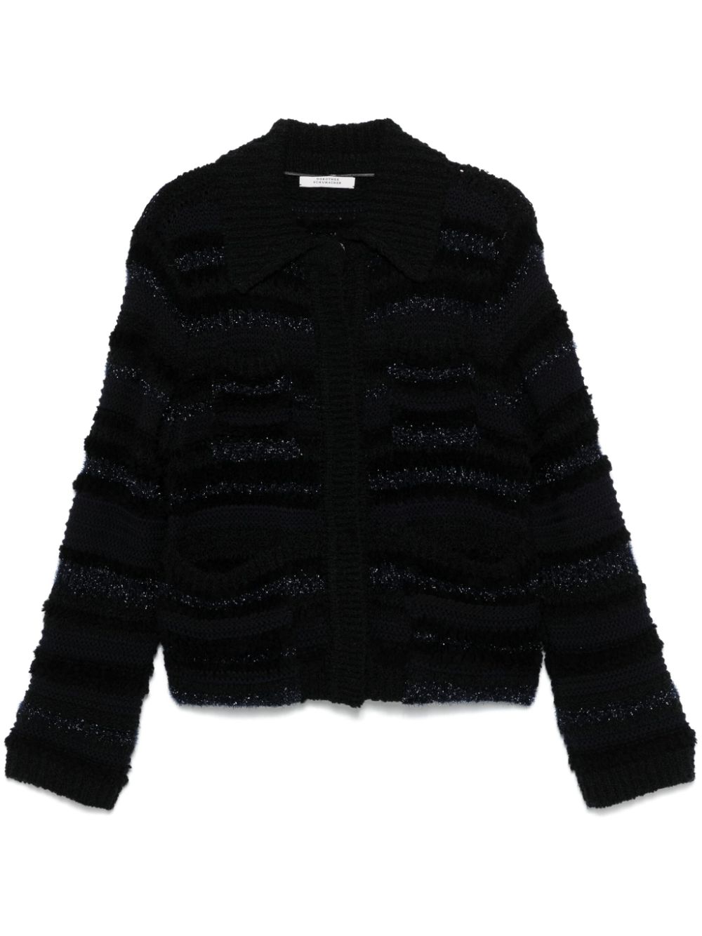 Metallic-threading cardigan - Black