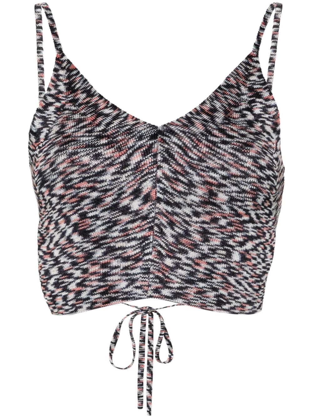 Tied-around cropped top - Blue