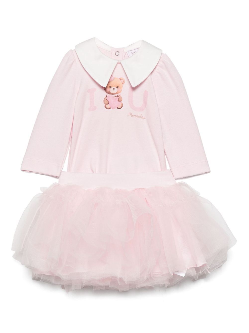 Bear-print tutu skirt set - Pink