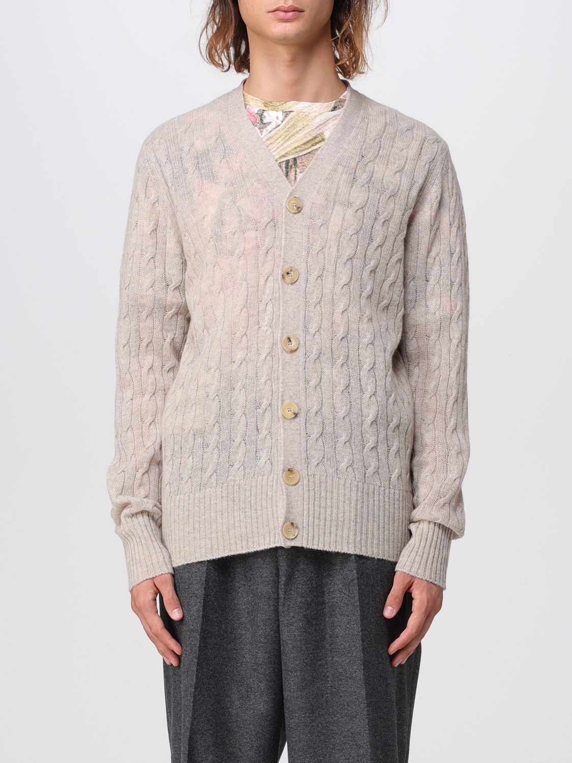 Cable-knit cashmere cardigan - Neutrals