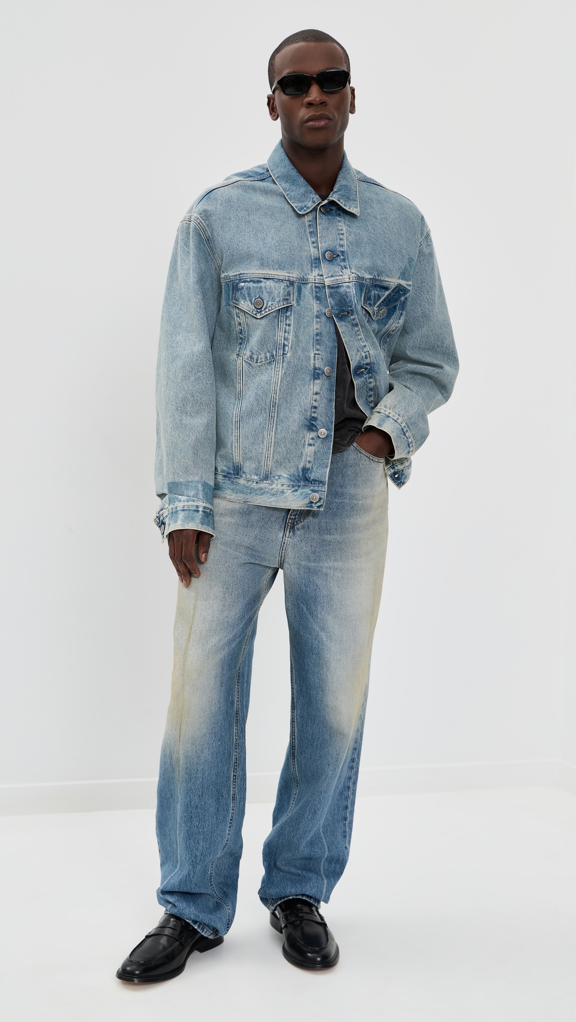 Relaxed Denim Pants Medium Blue