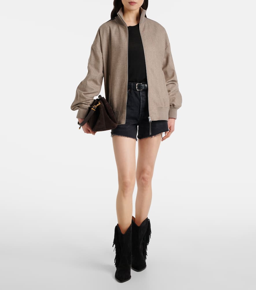 Parker Long high-rise denim shorts