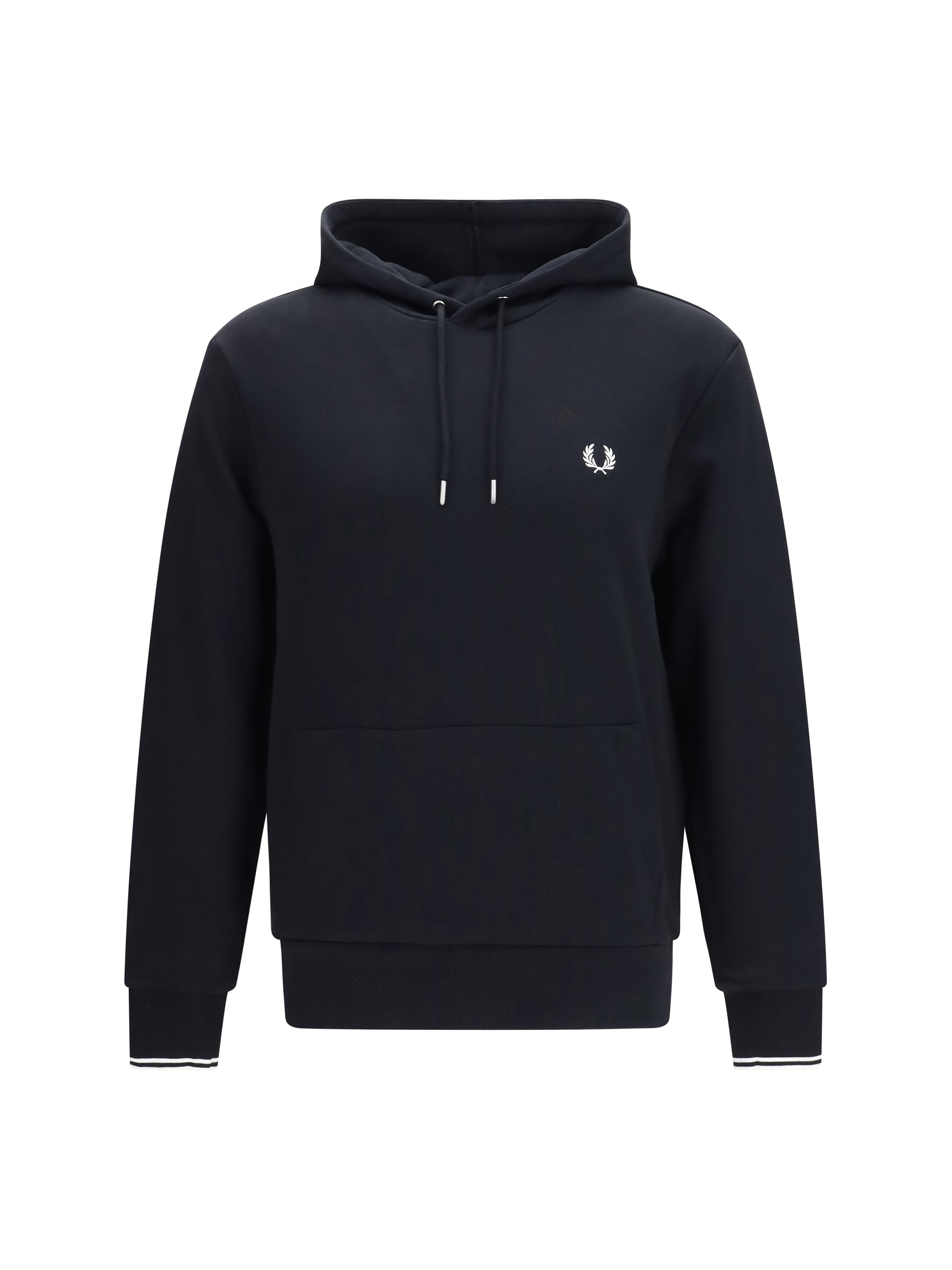 Striped Cuff Hoodie — Black