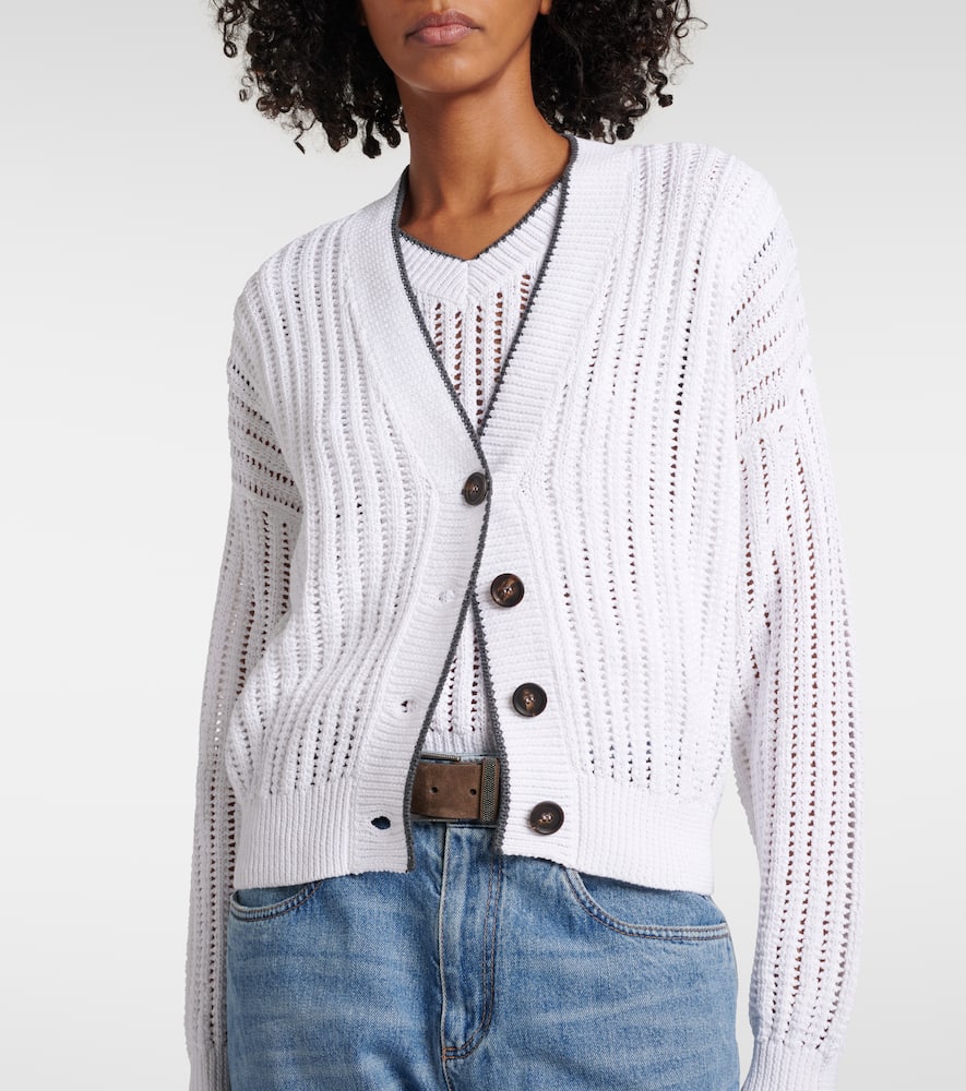 Ribbed-knit cotton cardigan